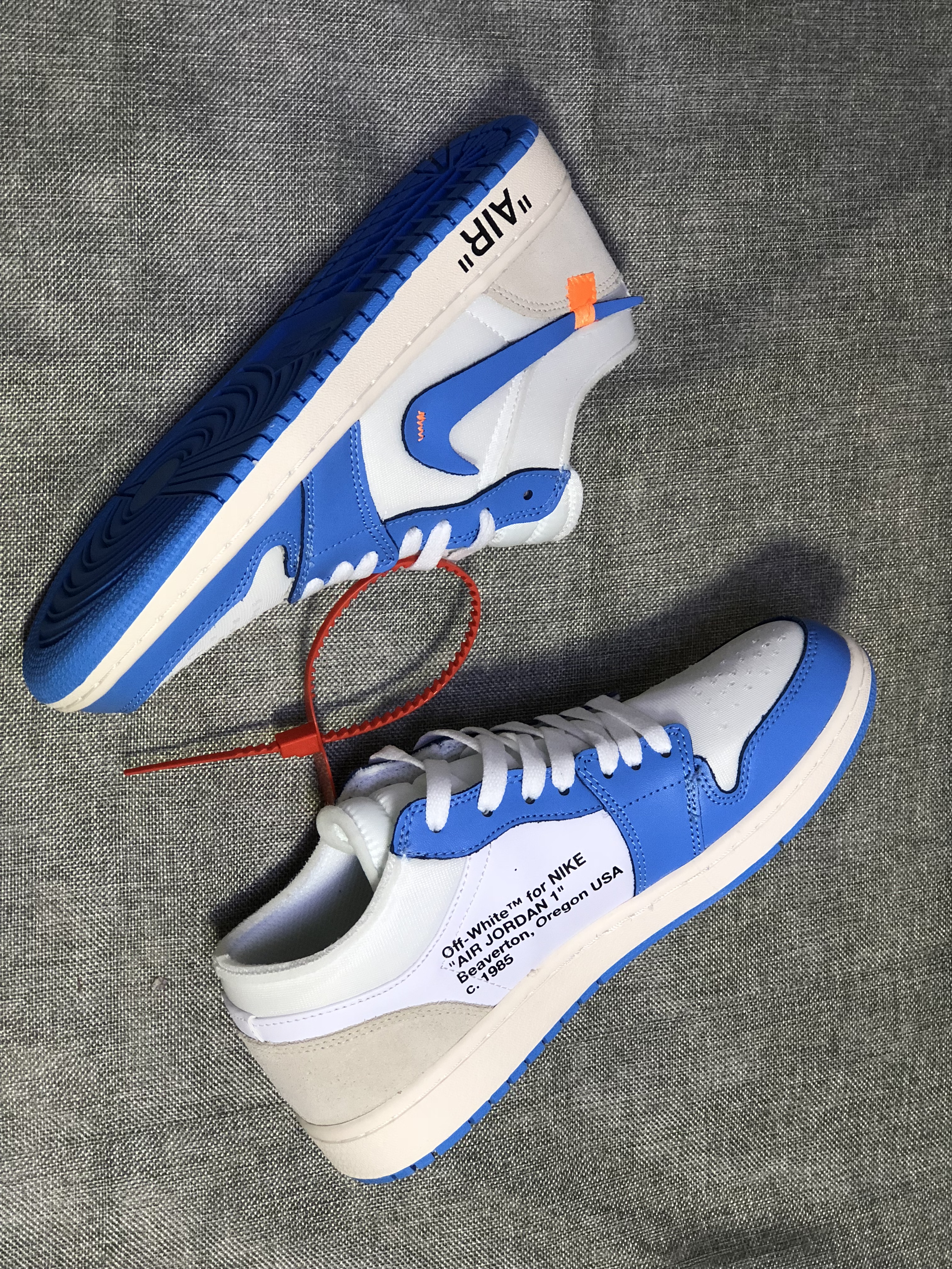 Air Jordan1 low x Off-white North Carolina White Blue